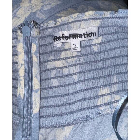 *SOLD* Reformation Talita Midi Dress in Bijou Light Blue Print - Size 12 - Picture 11 of 11